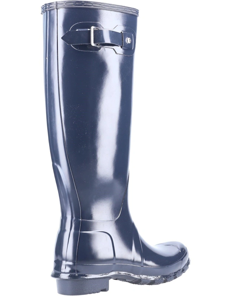 Original Tall Gloss Rubber Women's Navy Wellington Boots