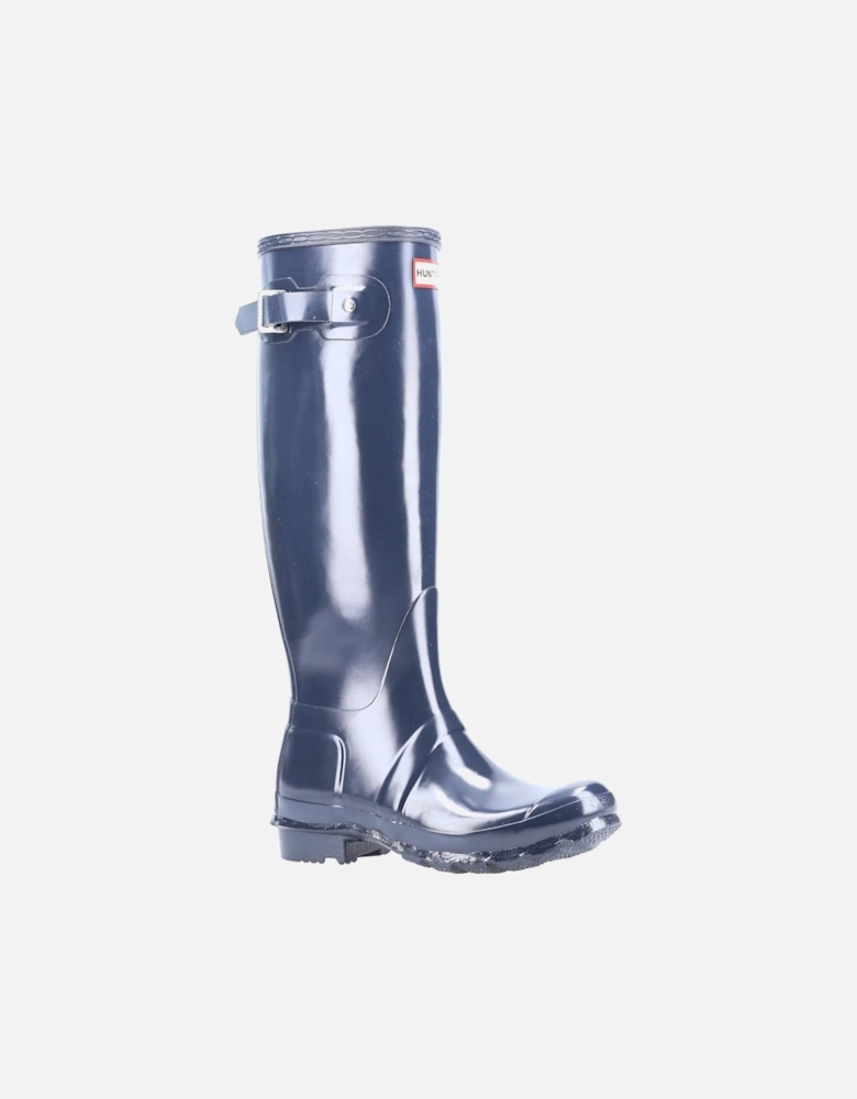 Original Tall Gloss Rubber Women's Navy Wellington Boots