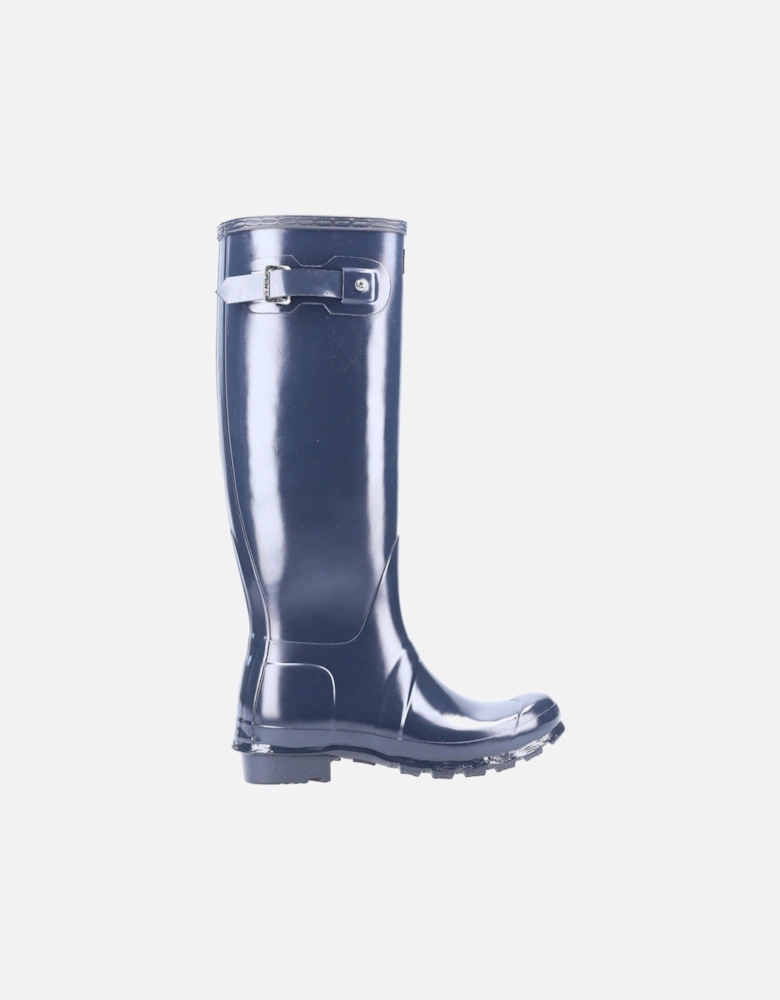 Original Tall Gloss Rubber Women's Navy Wellington Boots