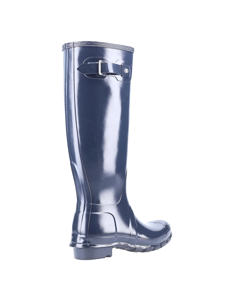 Original Tall Gloss Rubber Women's Navy Wellington Boots