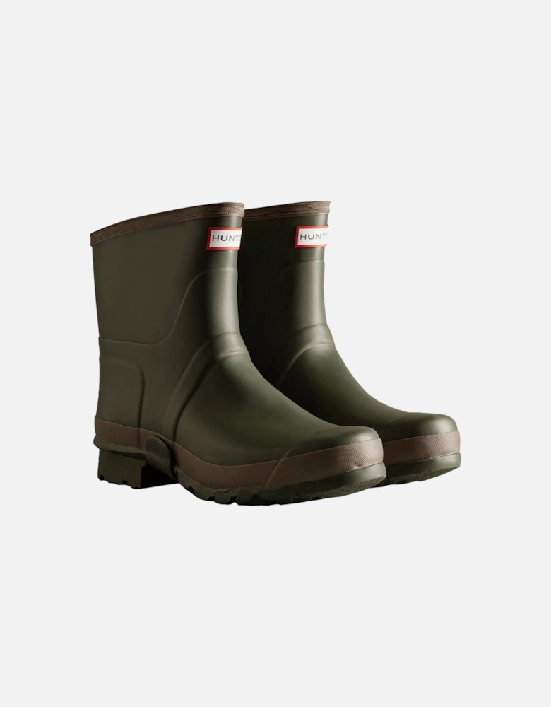 Men's Gardener Short Wellington Boot in Dark Olive/Clay