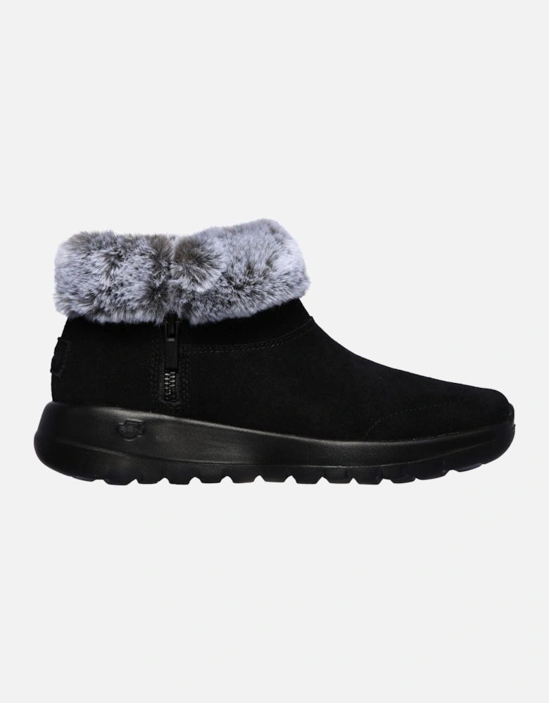 On The Go Joy Savvy Wide Suede/Faux Fur Women's Black/Grey Boots