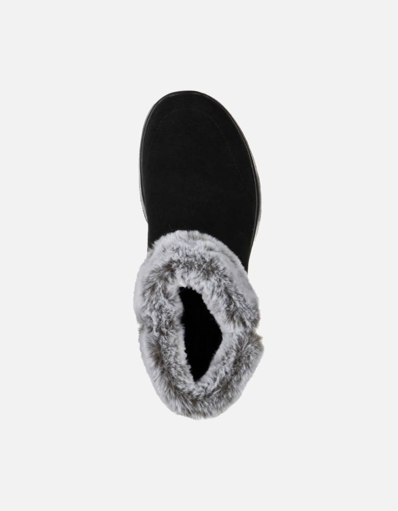 On The Go Joy Savvy Wide Suede/Faux Fur Women's Black/Grey Boots