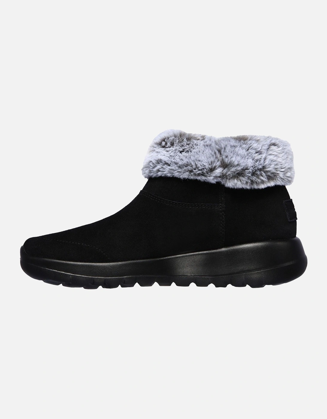 On The Go Joy Savvy Wide Suede/Faux Fur Women's Black/Grey Boots