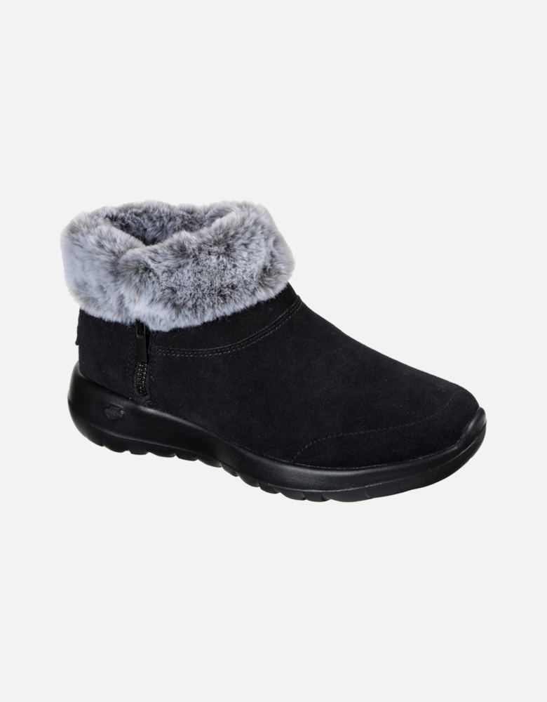 On The Go Joy Savvy Wide Suede/Faux Fur Women's Black/Grey Boots