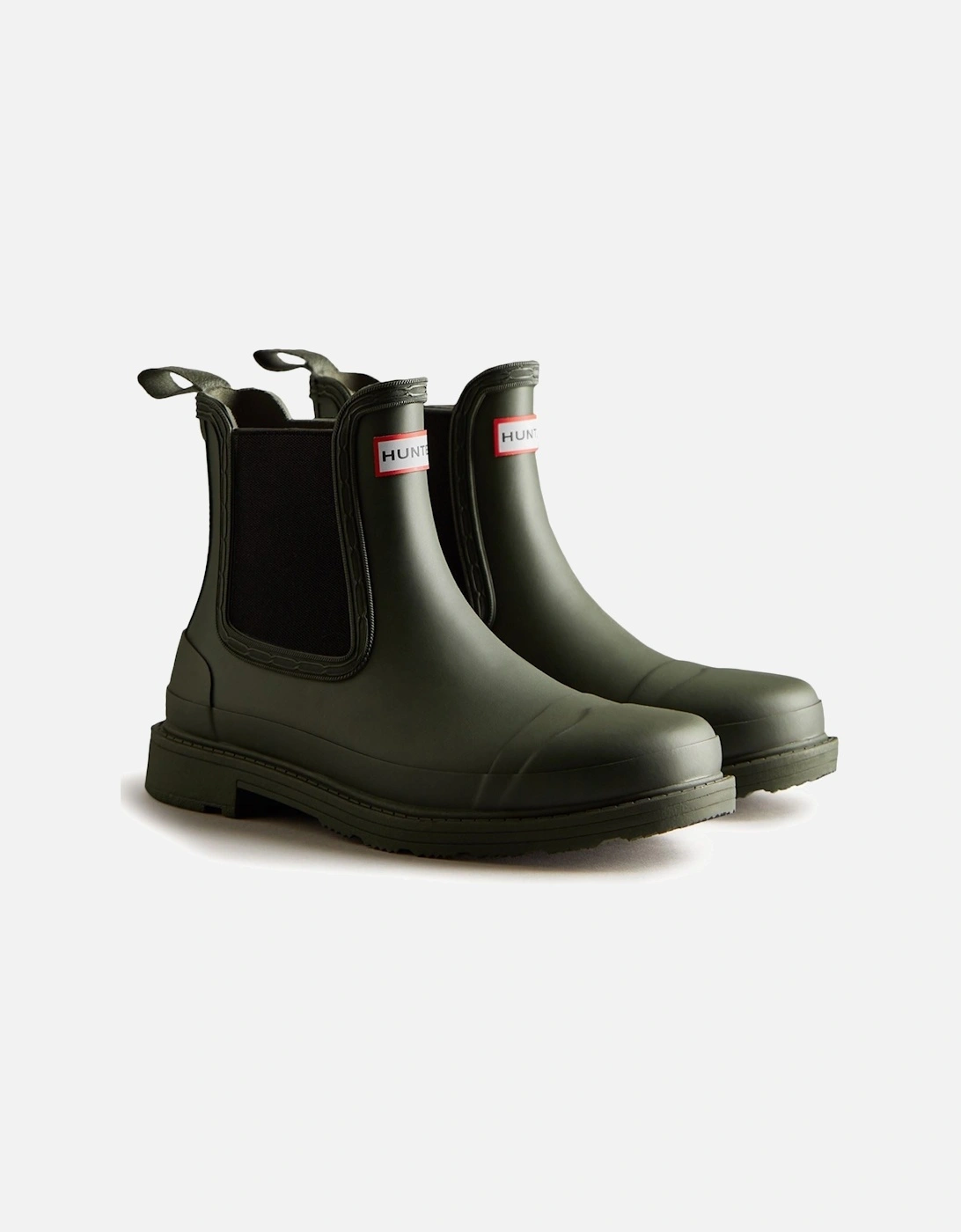 Women's Hunter Women's Commando Chelsea Boots in Dark Olive - Green - Size: 7