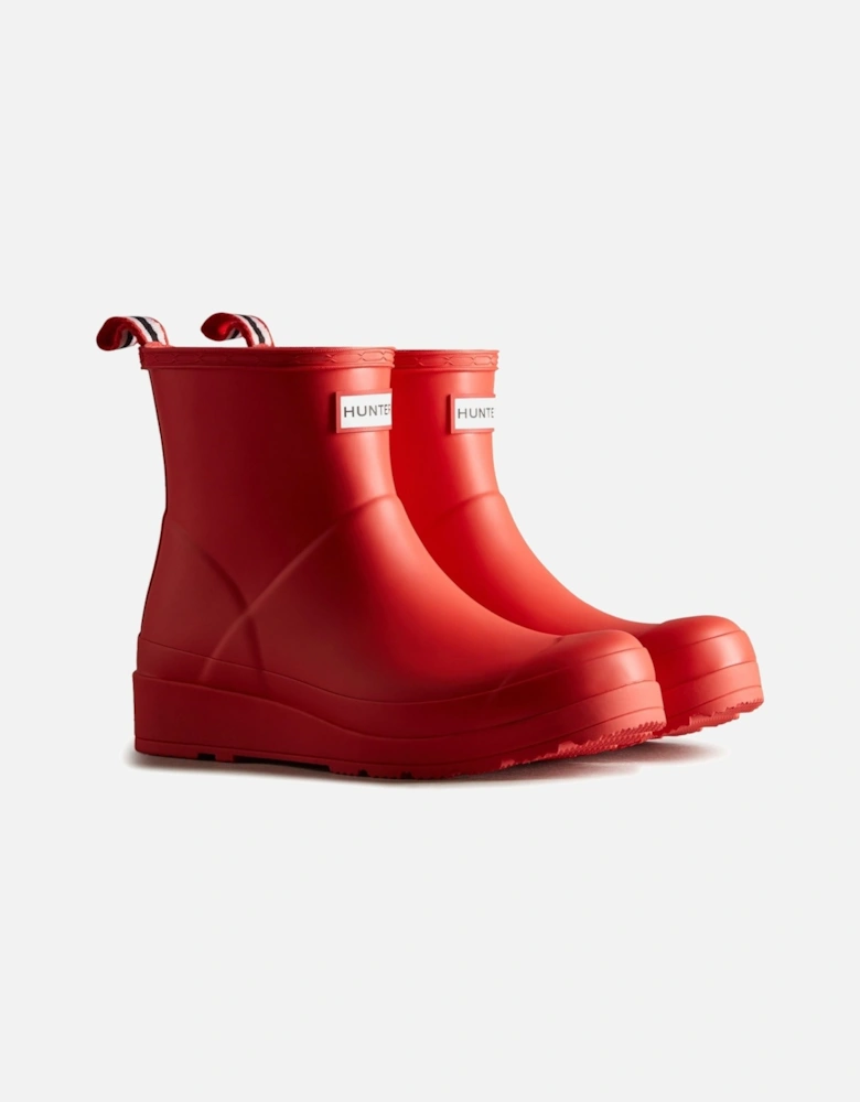 Play Short Rubber Women's Logo Red Wellington Boots