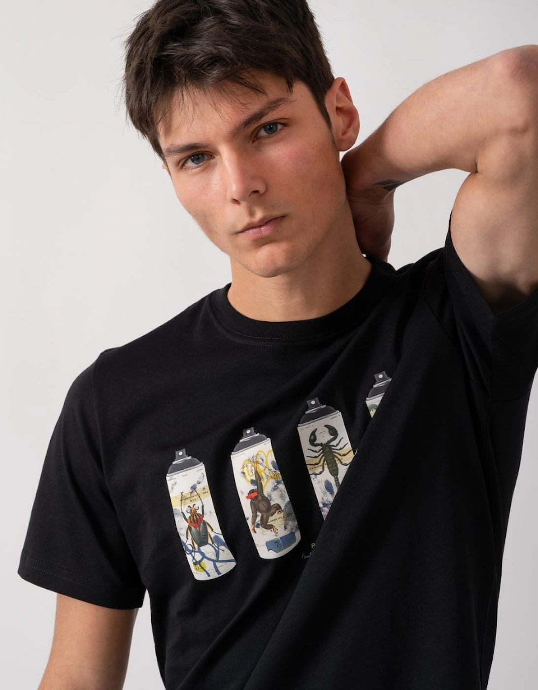 PS Mens Regular Fit Animal Spray Cans T-Shirt