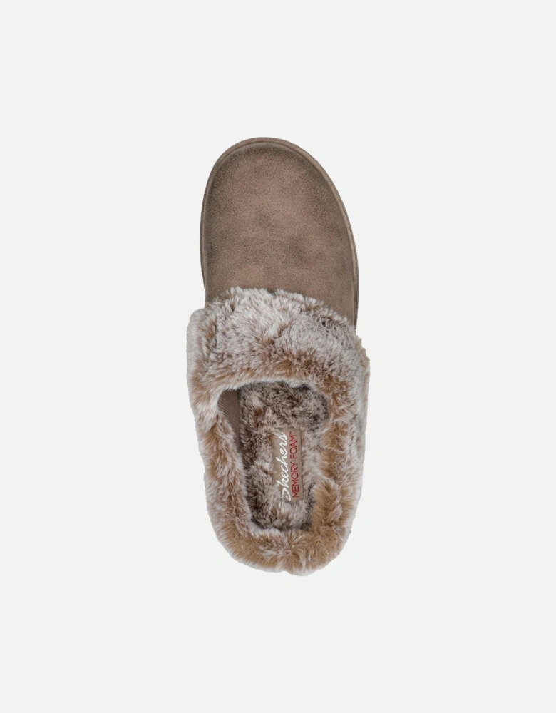 Cozy Campfire Lovely Life Polyester Women's Taupe Slippers