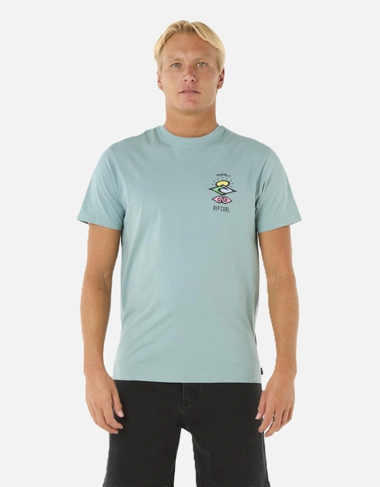 Rip Curl Mens Search Icon Short Sleeve Crew Neck T-Shirt