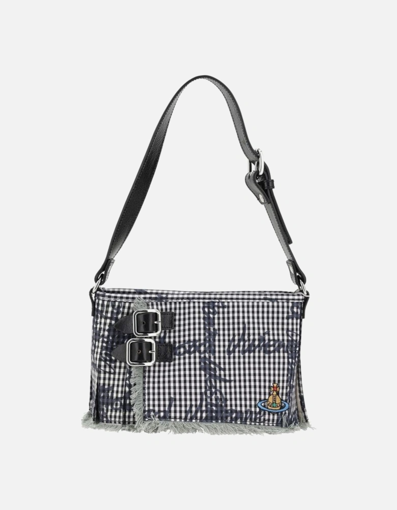 Heather Plaid Shoulder Bag with Embroidered Orb Women - Multicolor