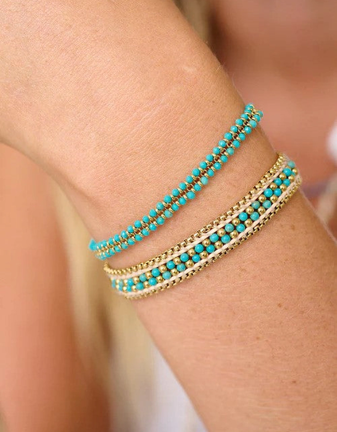 Isla Turquoise Gold Braided Bracelet, 4 of 3