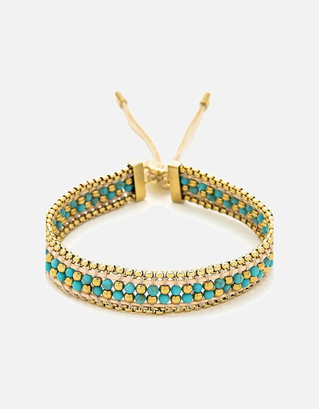 Isla Turquoise Gold Braided Bracelet