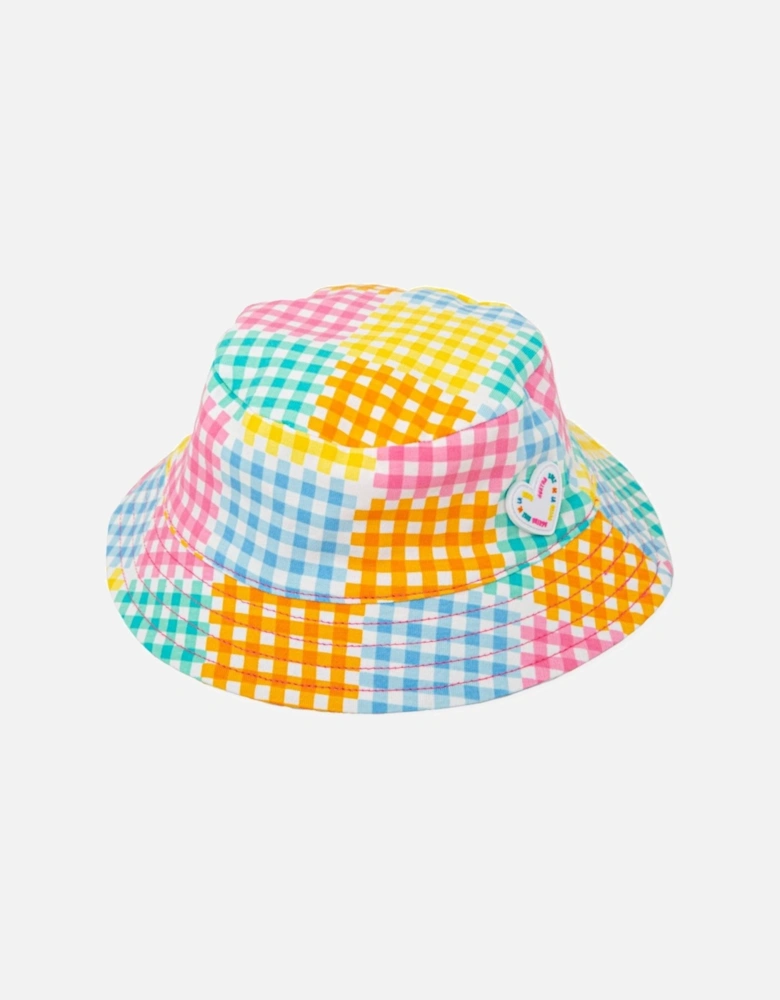 Girls Multi Gingham Patch Sun Hat