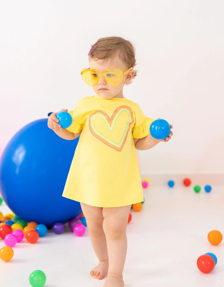 Girls Yellow Heart Dress