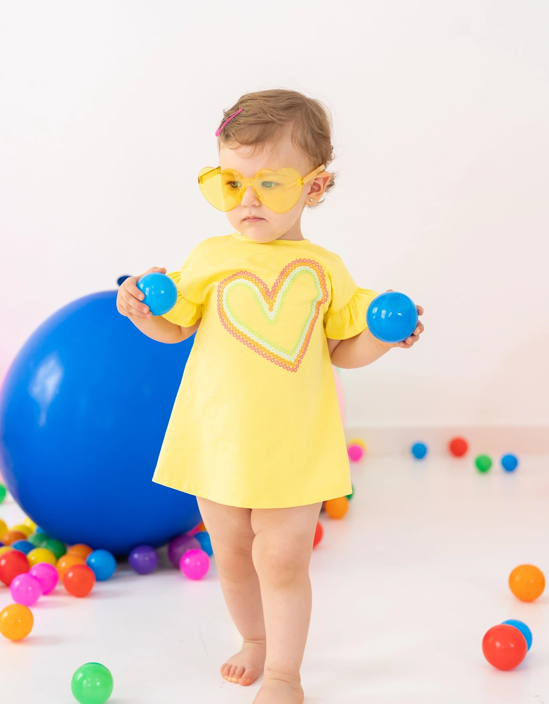 Girls Yellow Heart Dress