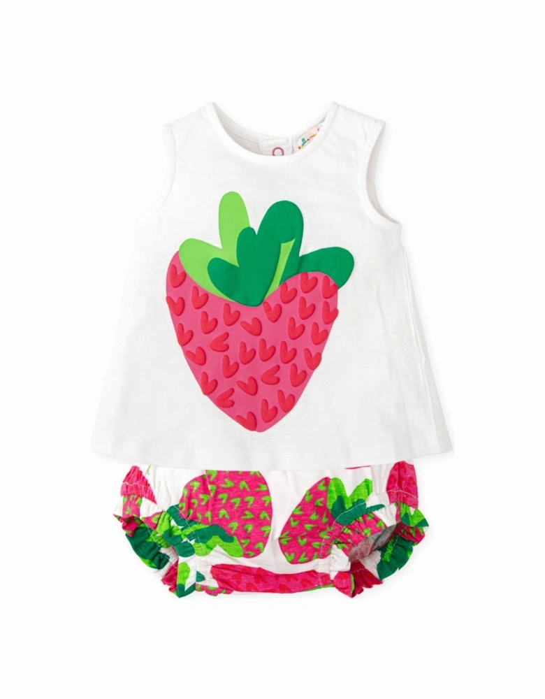 Girls Fuchsia Pink Strawberry Jam Pant Set