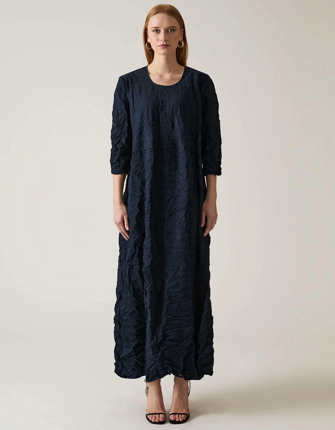 Crinkled Navy Maxi Dress, 7 of 6