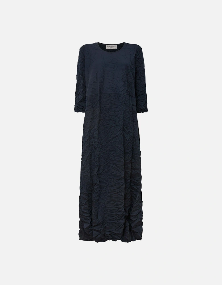 Crinkled Navy Maxi Dress