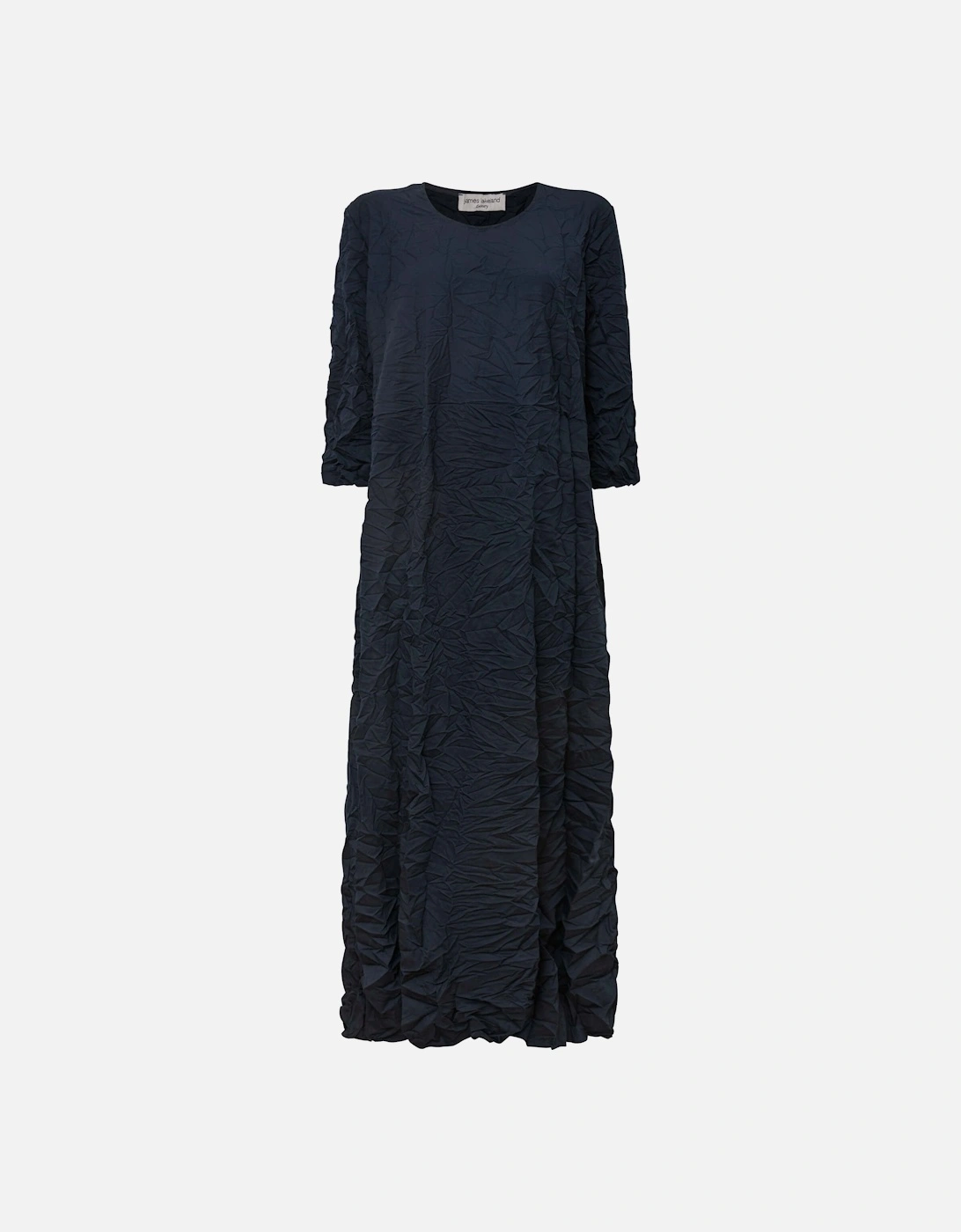 Crinkled Navy Maxi Dress