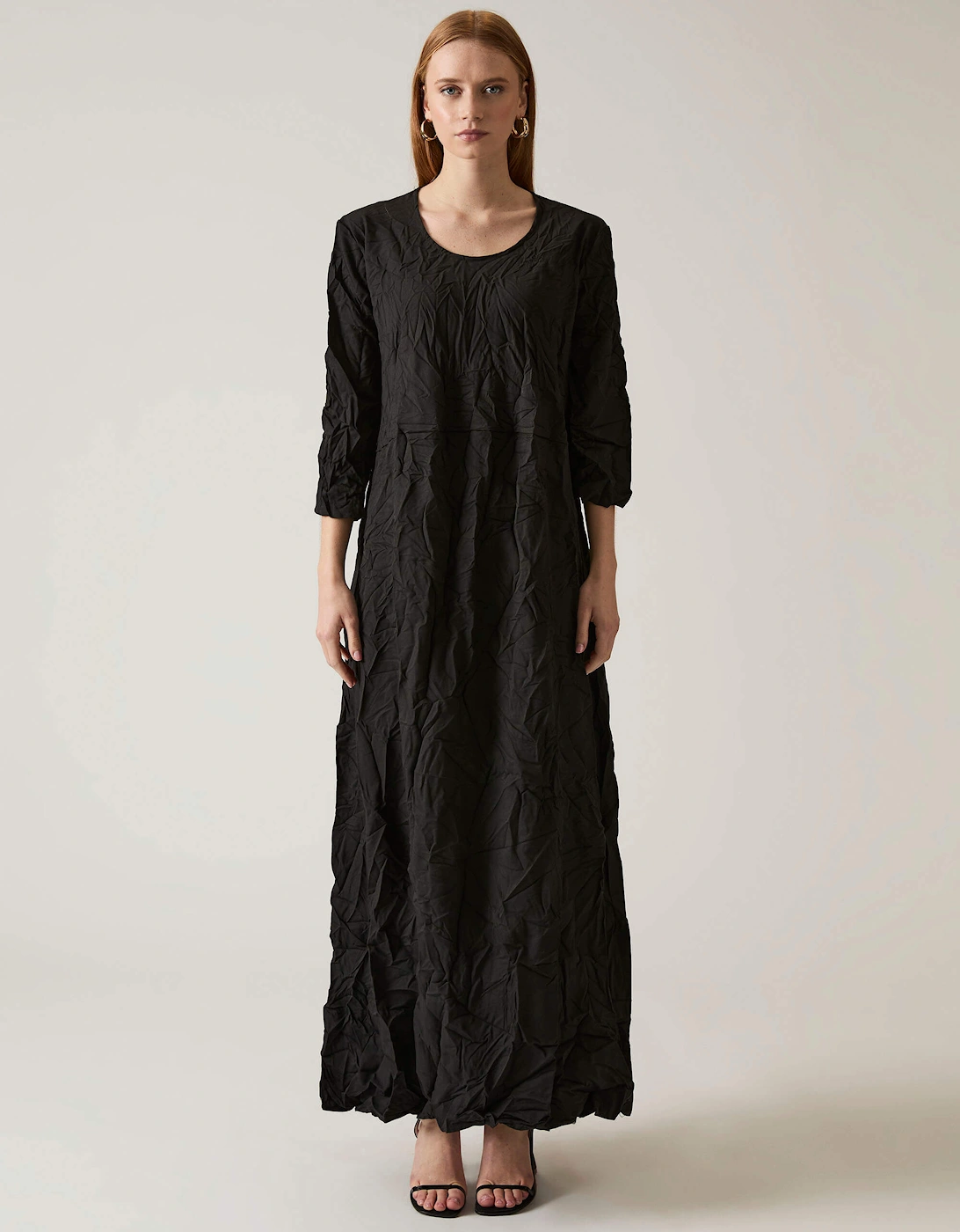 Crinkled Black Maxi Dress, 7 of 6