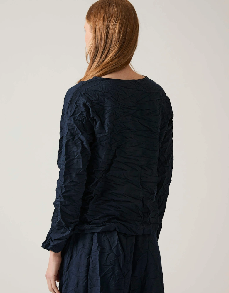 Crinkled Navy Top