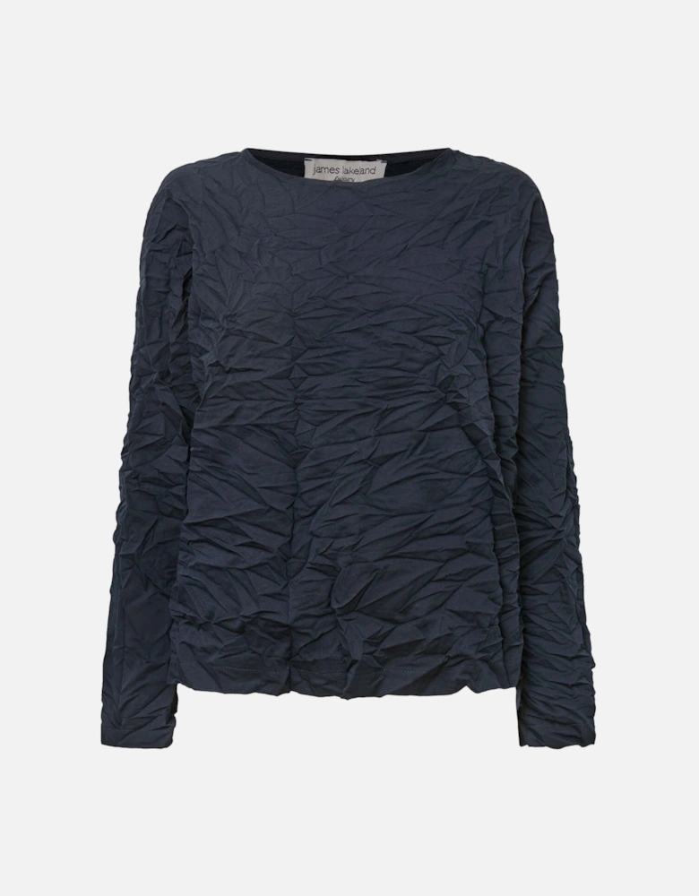 Crinkled Navy Top