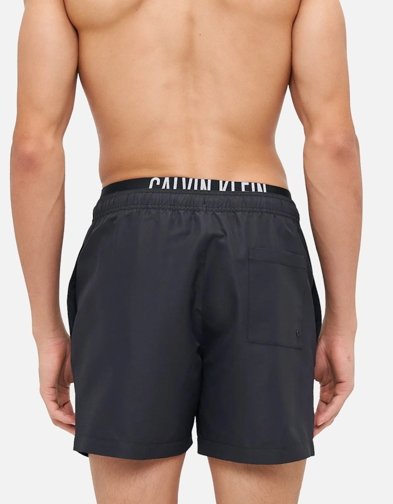 Double Waistband Swim Shorts Black