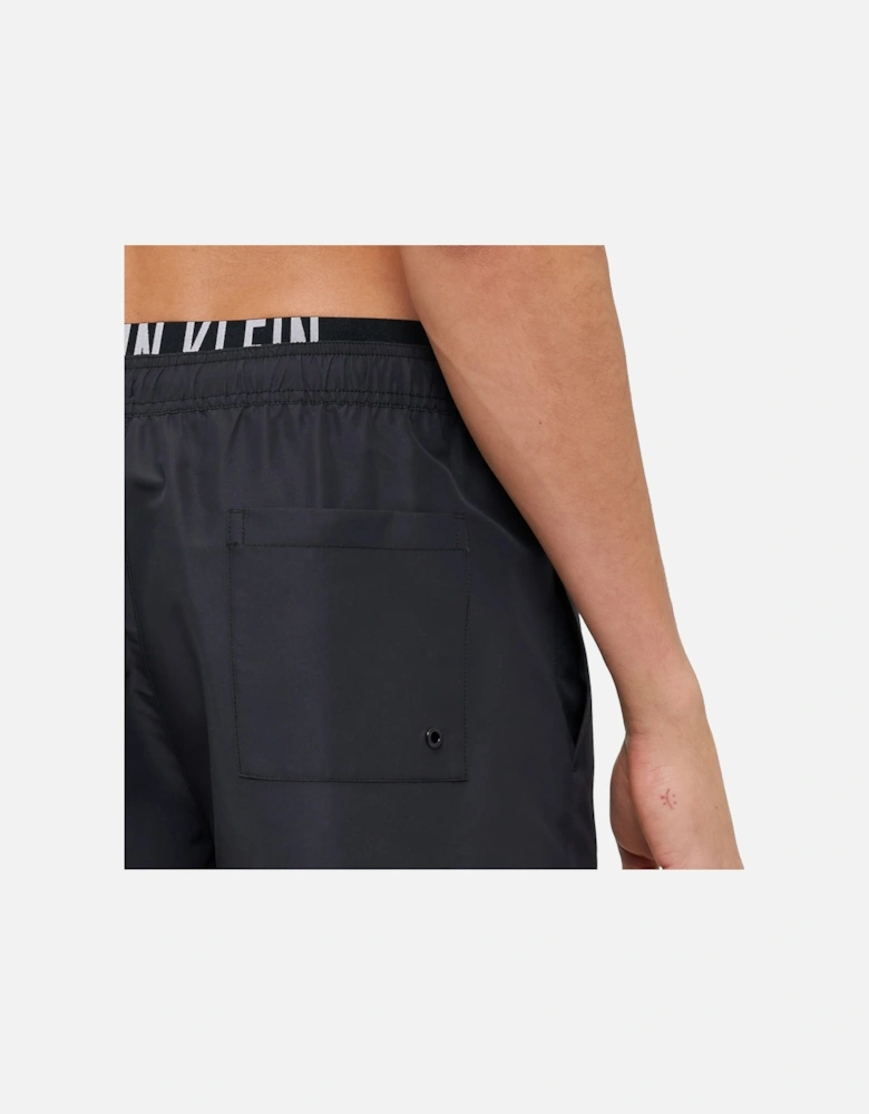 Double Waistband Swim Shorts Black