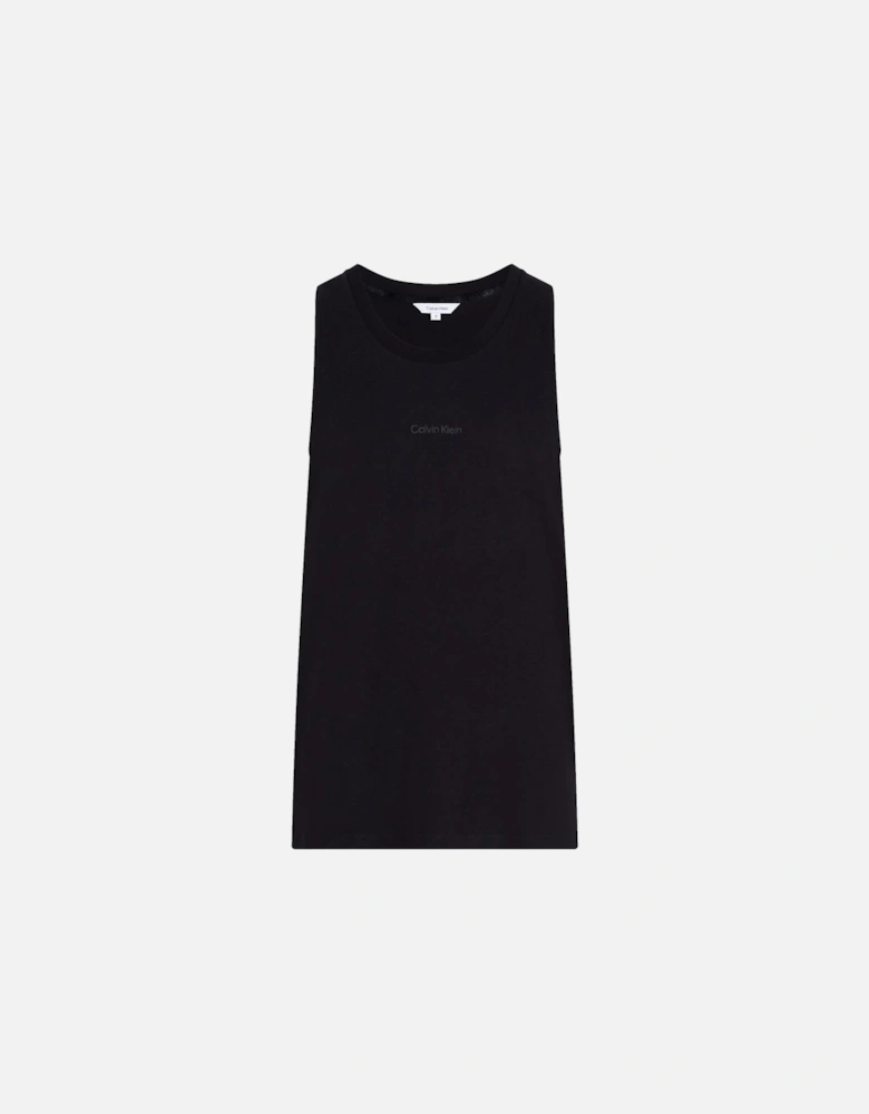 Cotton Linen Beach Tank Top Vest Black