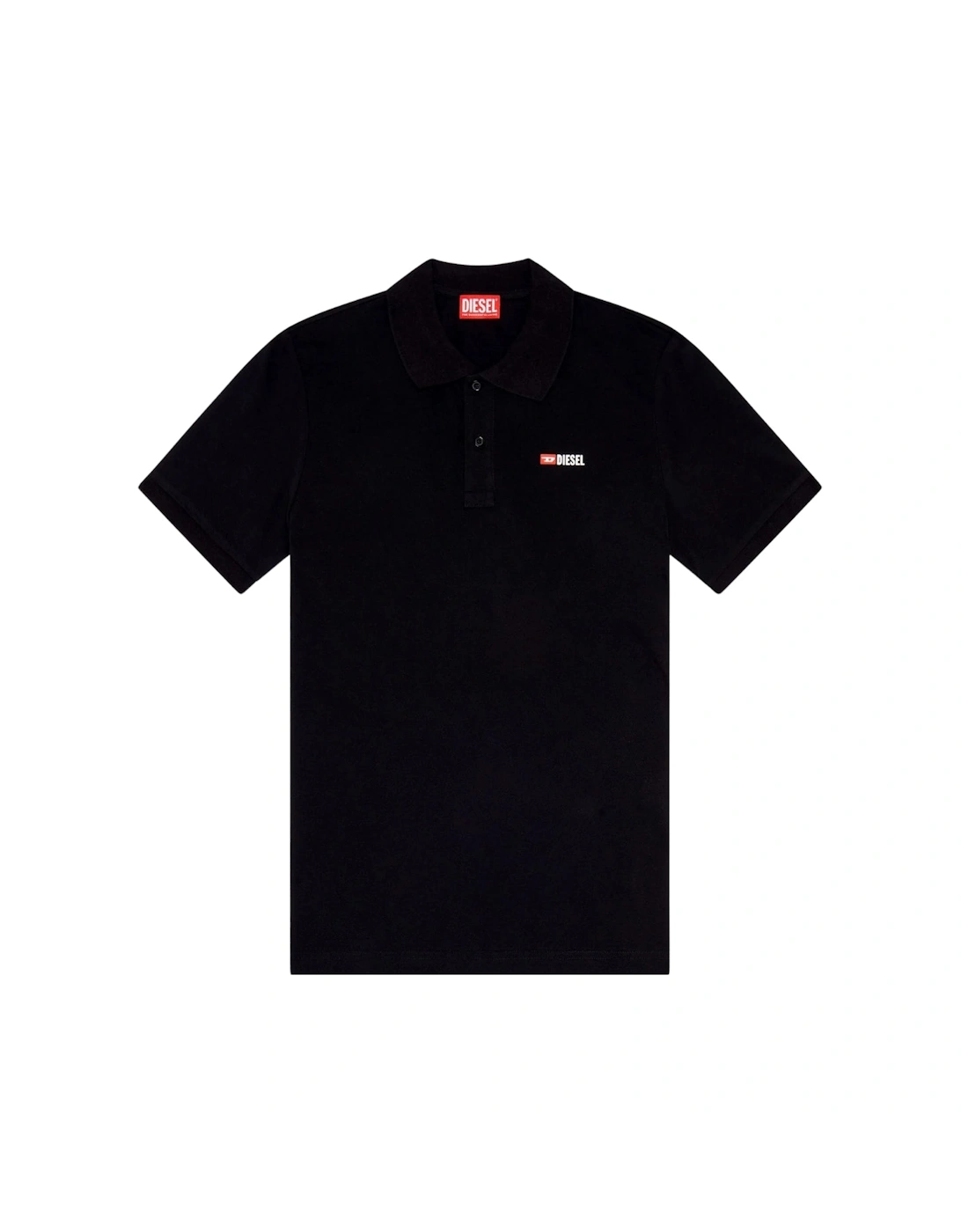 Men's Diesel T-Weet-Spilt Black Polo Shirt - Size: 46
