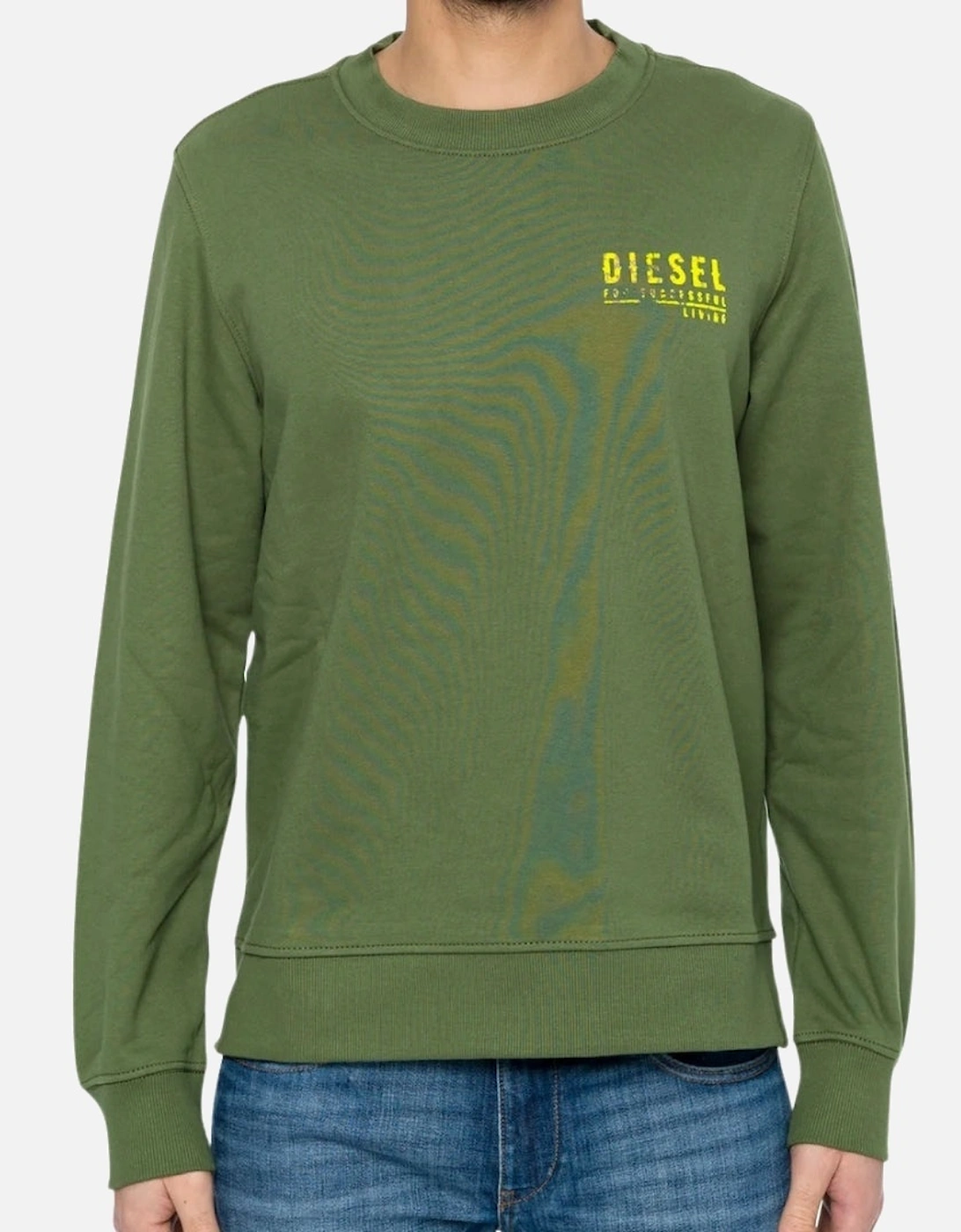 Destroyed Branded Design Green Sweatshirt