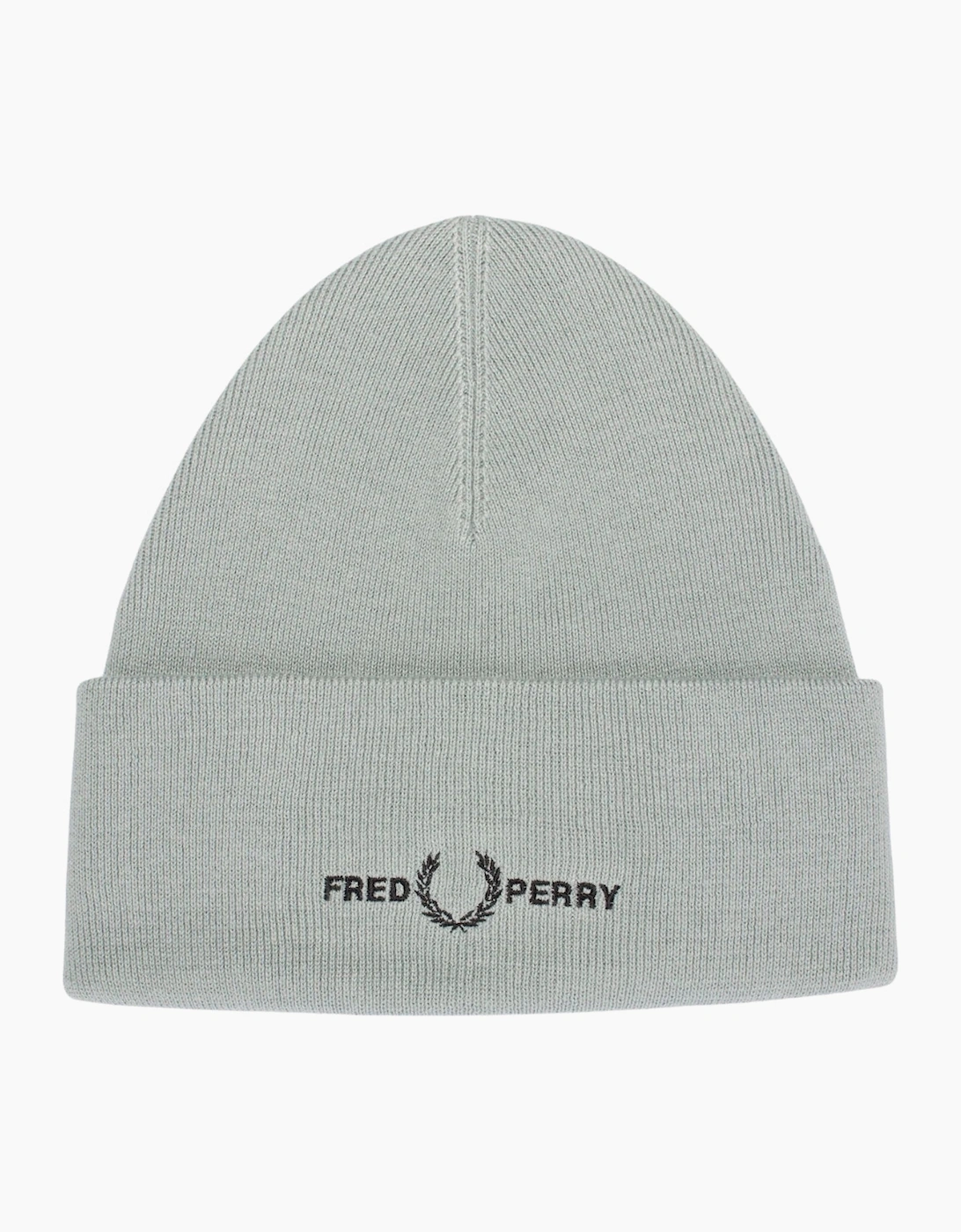Fred Perry Unisex Grey Graphic Logo Silver Blue Beanie - Size: One Size