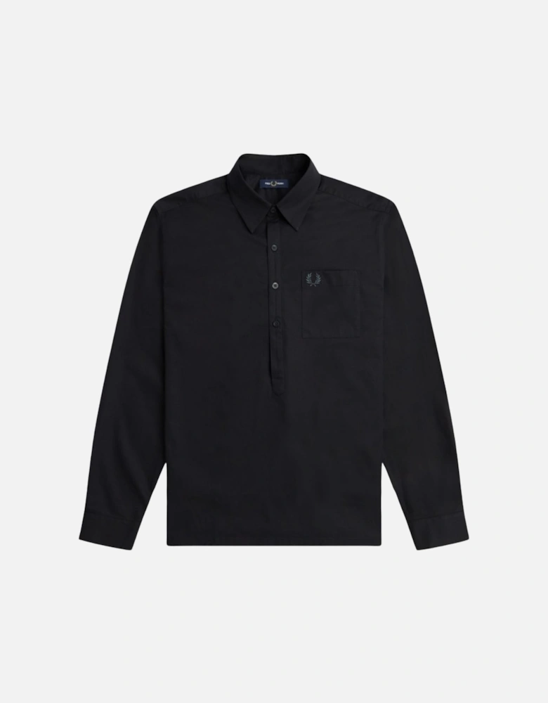 Long Sleeve Black Popover Shirt