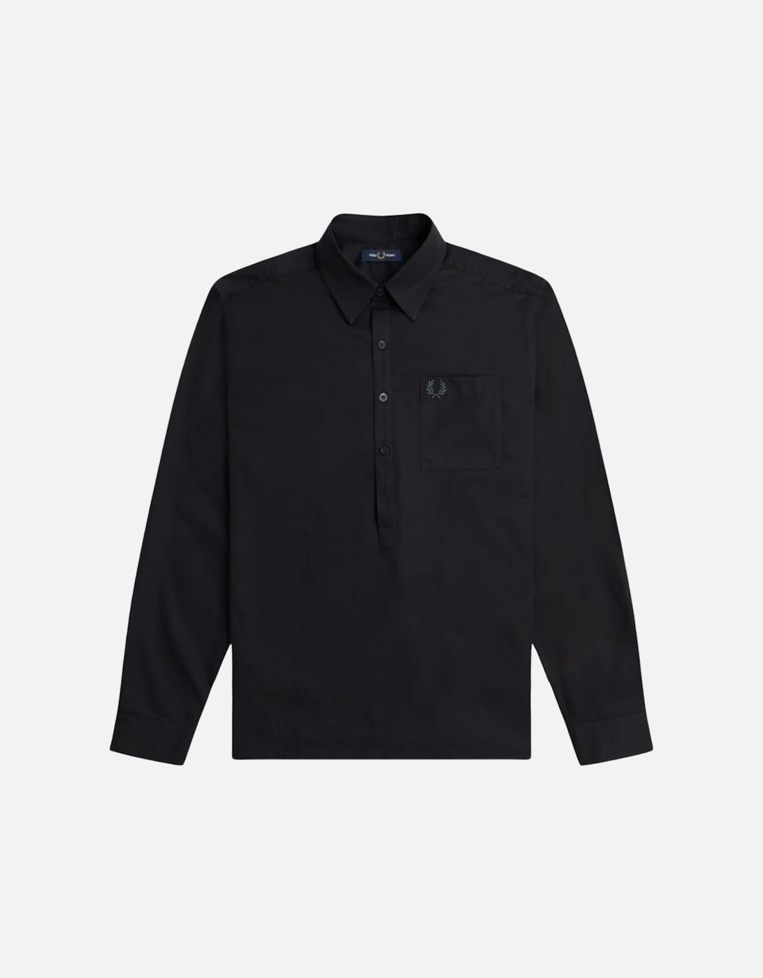 Long Sleeve Black Popover Shirt, 3 of 2