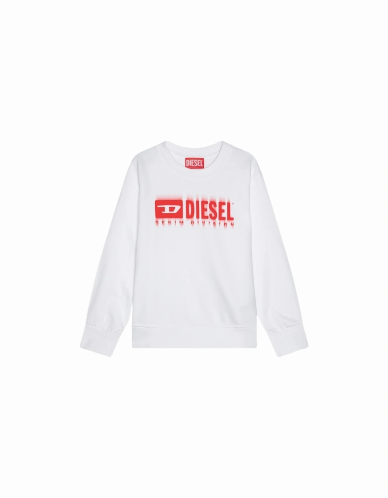 Blurred Logo White Sweatshirt