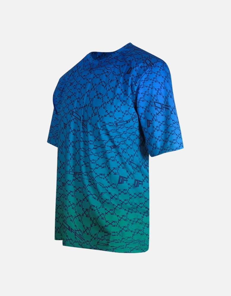 All-Over Peacock Blue Sports T-Shirt