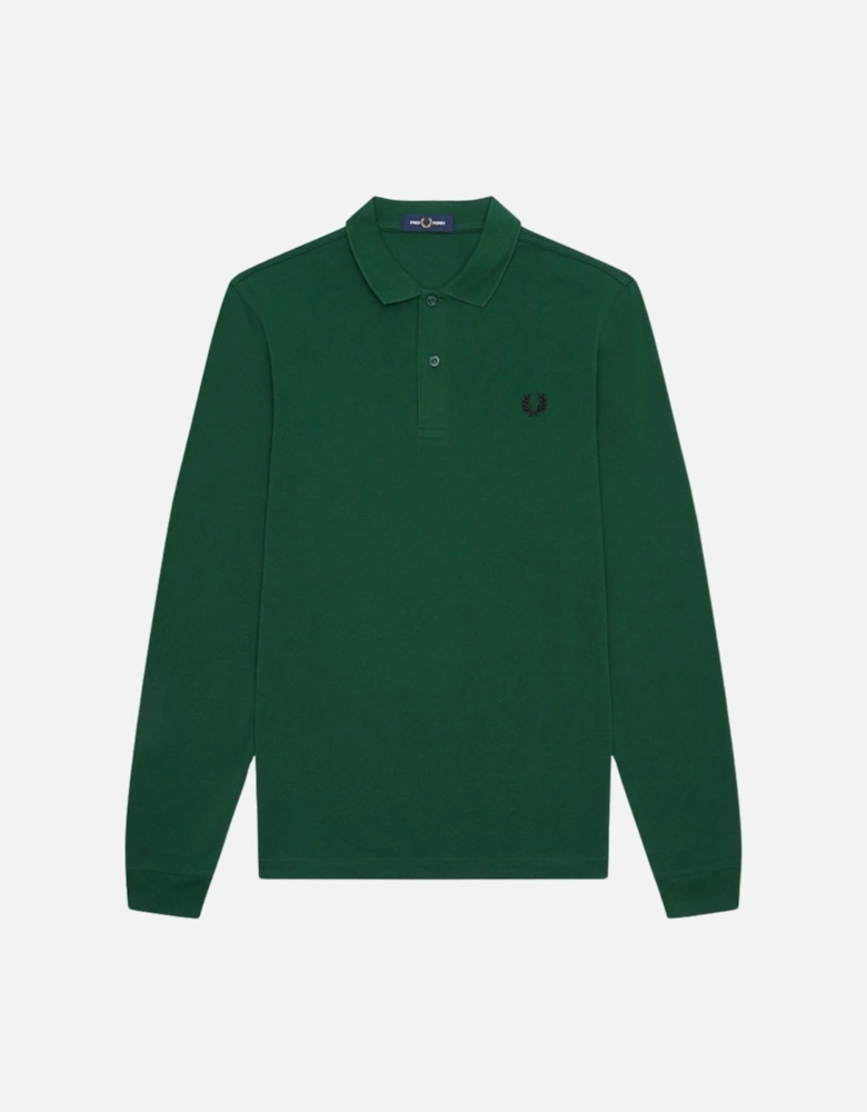 Plain Ivy Green Long Sleeve Polo Shirt