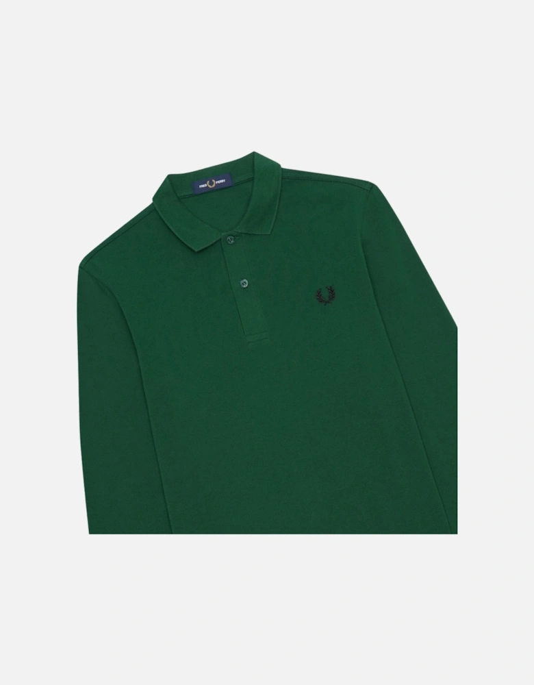 Plain Ivy Green Long Sleeve Polo Shirt