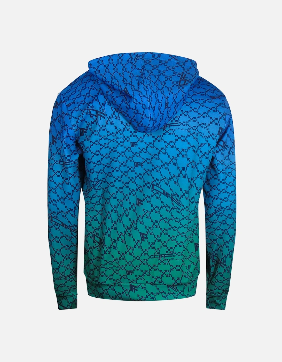 All-Over Peacock Blue Sports Hoodie