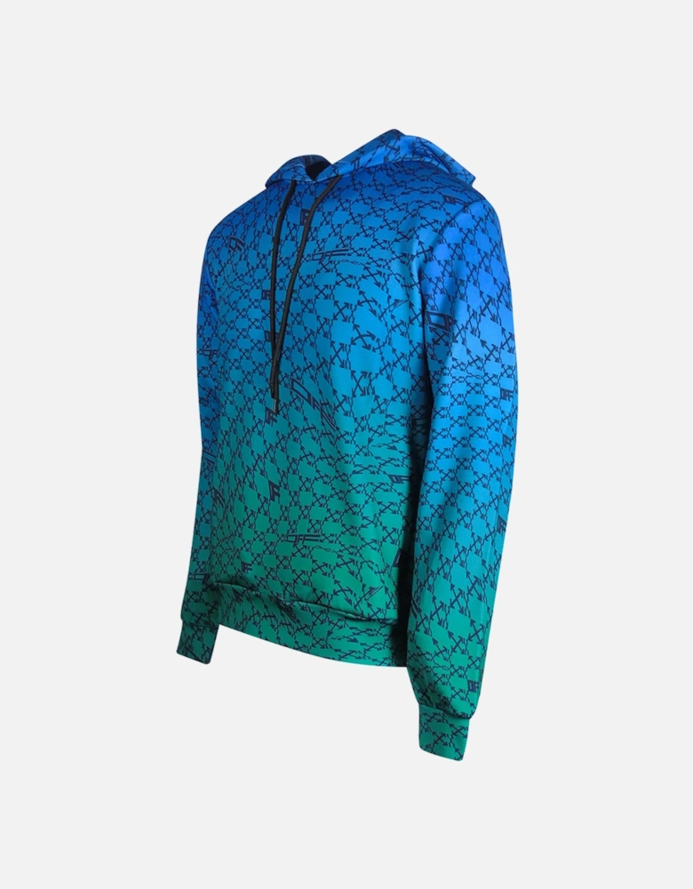 All-Over Peacock Blue Sports Hoodie