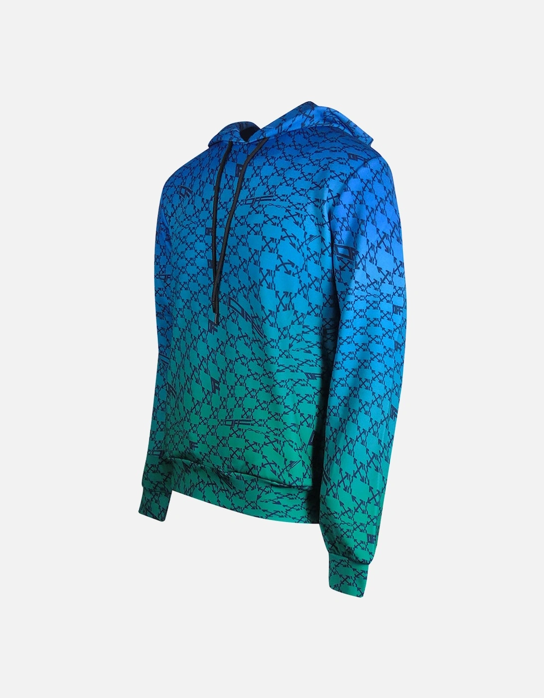 All-Over Peacock Blue Sports Hoodie