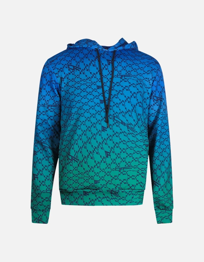 All-Over Peacock Blue Sports Hoodie