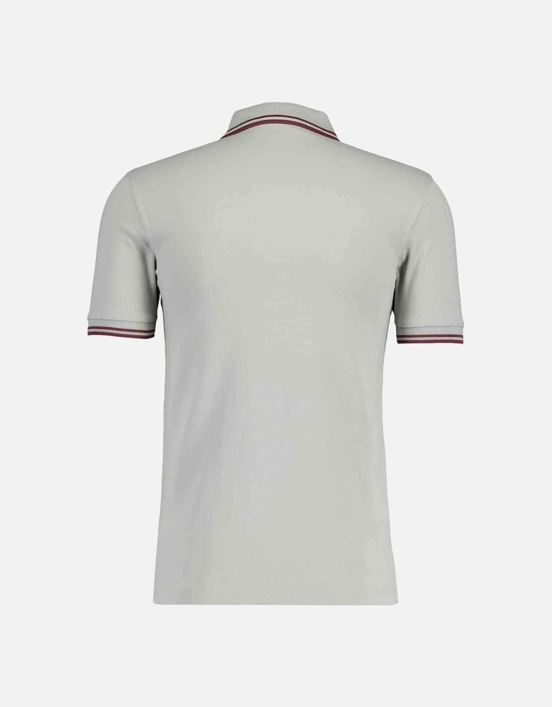 Burgundy Twin Tipped Collar Grey Polo Shirt