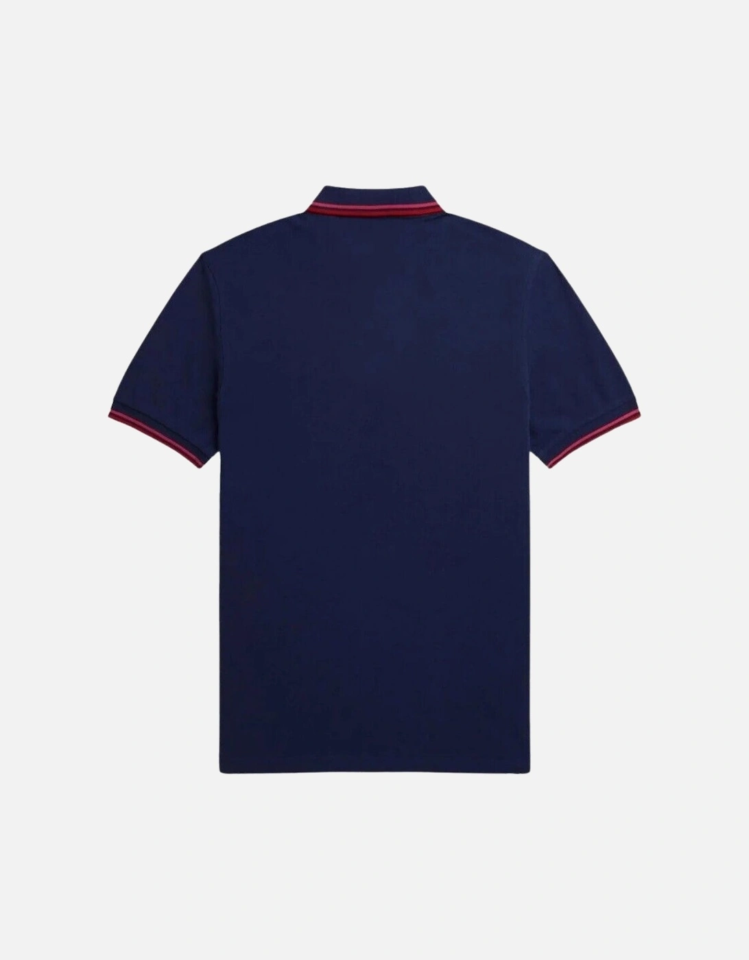 Cherry Red Twin Tipped Collar French Navy Blue Polo Shirt