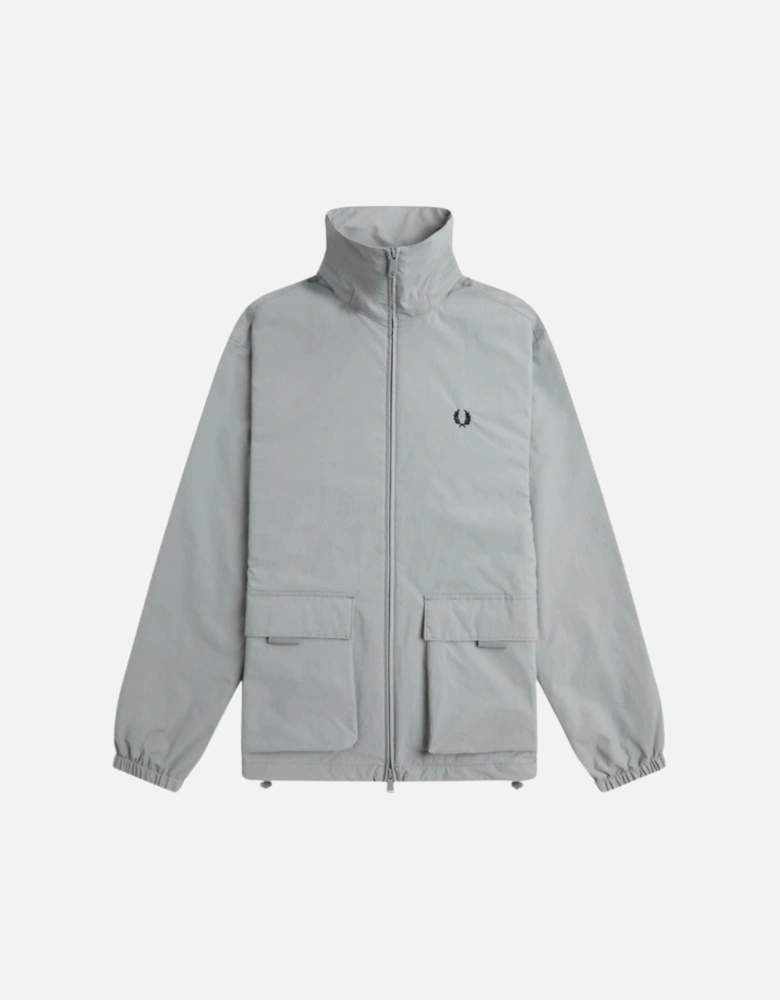 Patch Pocket Zip Closure Grey Jacket