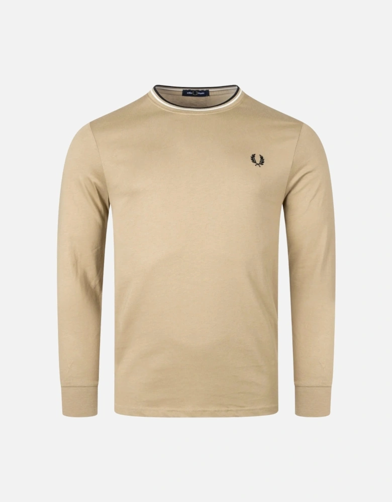 Twin Tipped Long Sleeve Light Brown T-Shirt