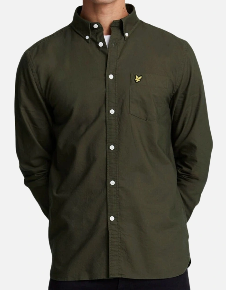 Lyle & Scott Dark Green Long Sleeve Mottled Shirt