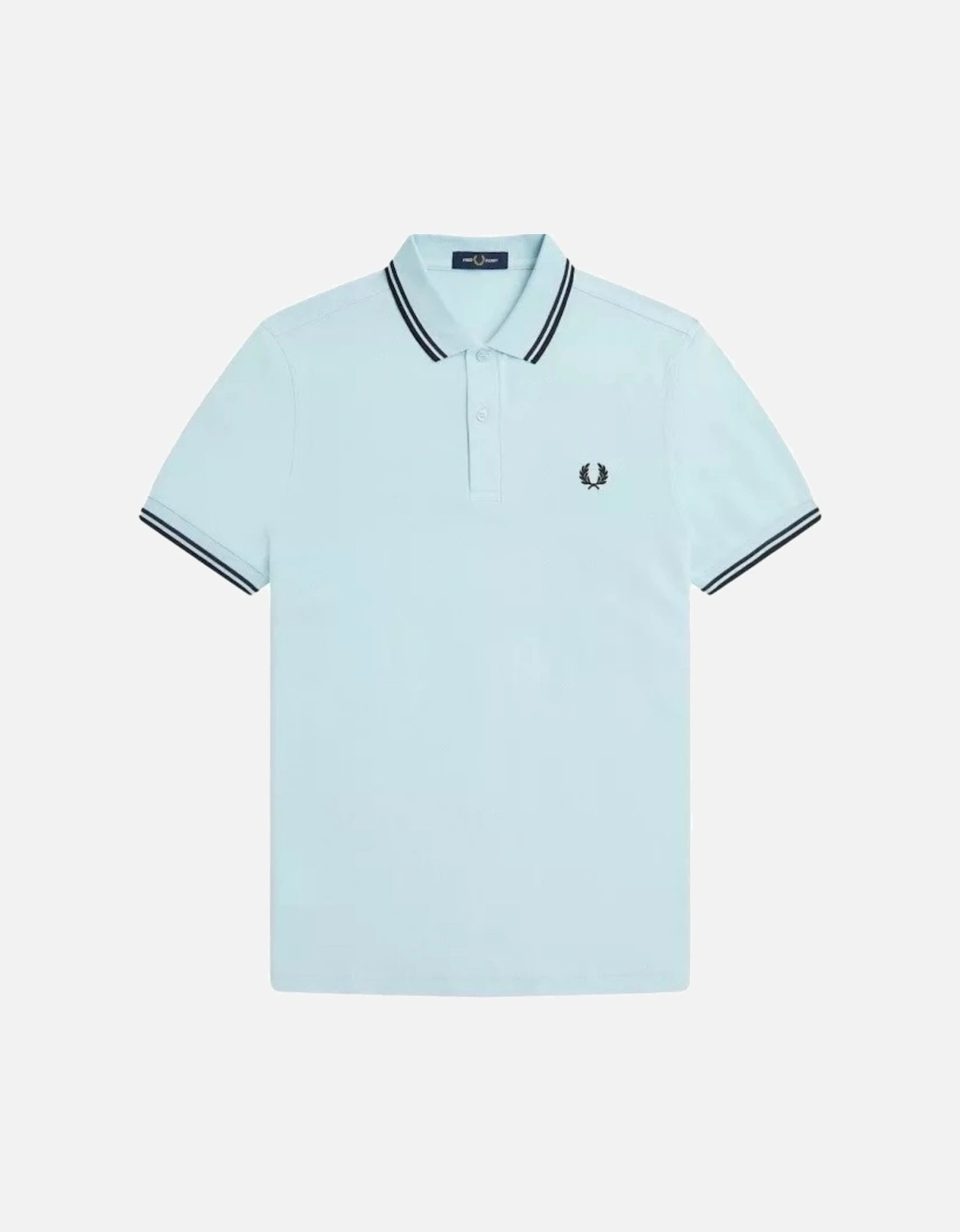 Black Tipped Collar Light Blue Polo Shirt, 3 of 2