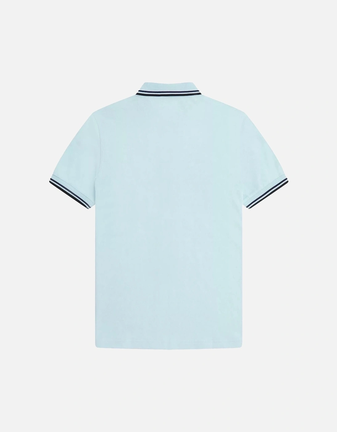 Black Tipped Collar Light Blue Polo Shirt